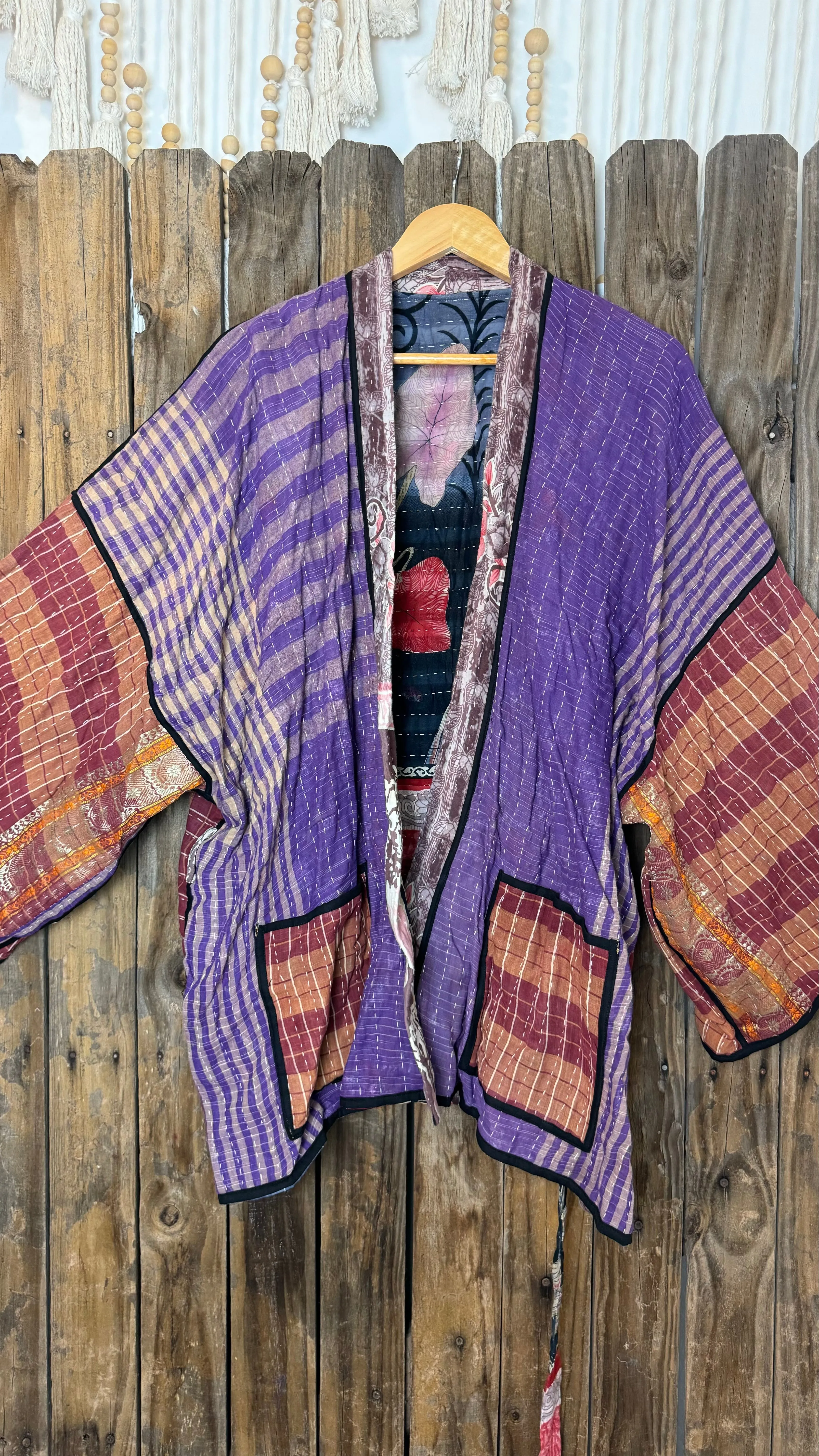 Kantha Reversible Kimono Coat - 019