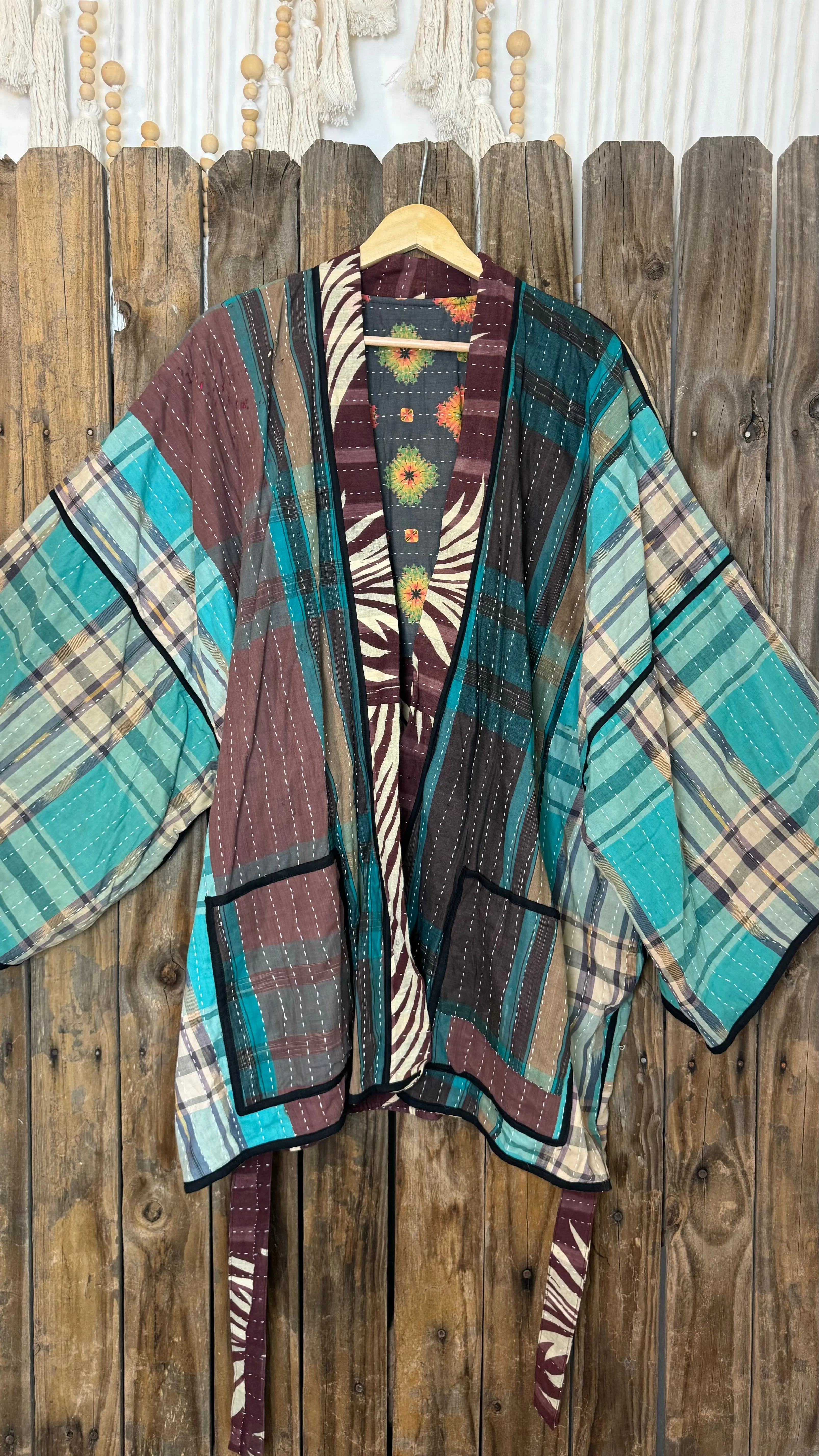 Kantha Reversible Kimono Coat - 039