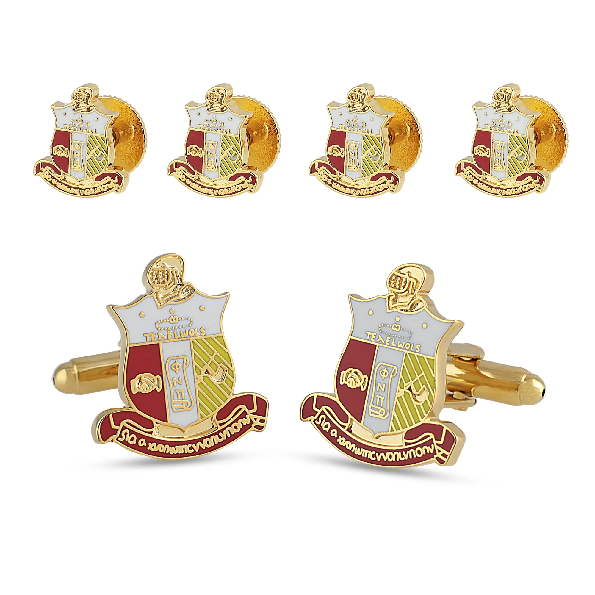 Kappa Alpha Psi Cufflinks & Tuxedo Stud Set (Color)