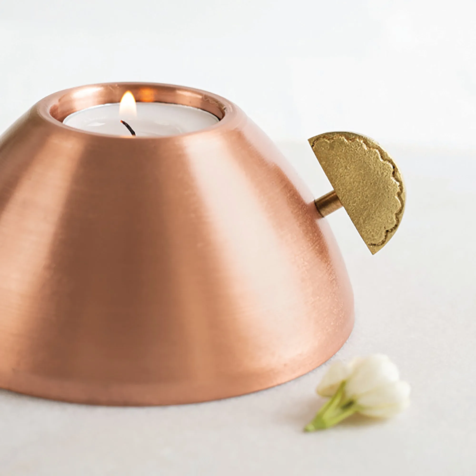 Karanji Copper Tea Light Holder (Single Piece)