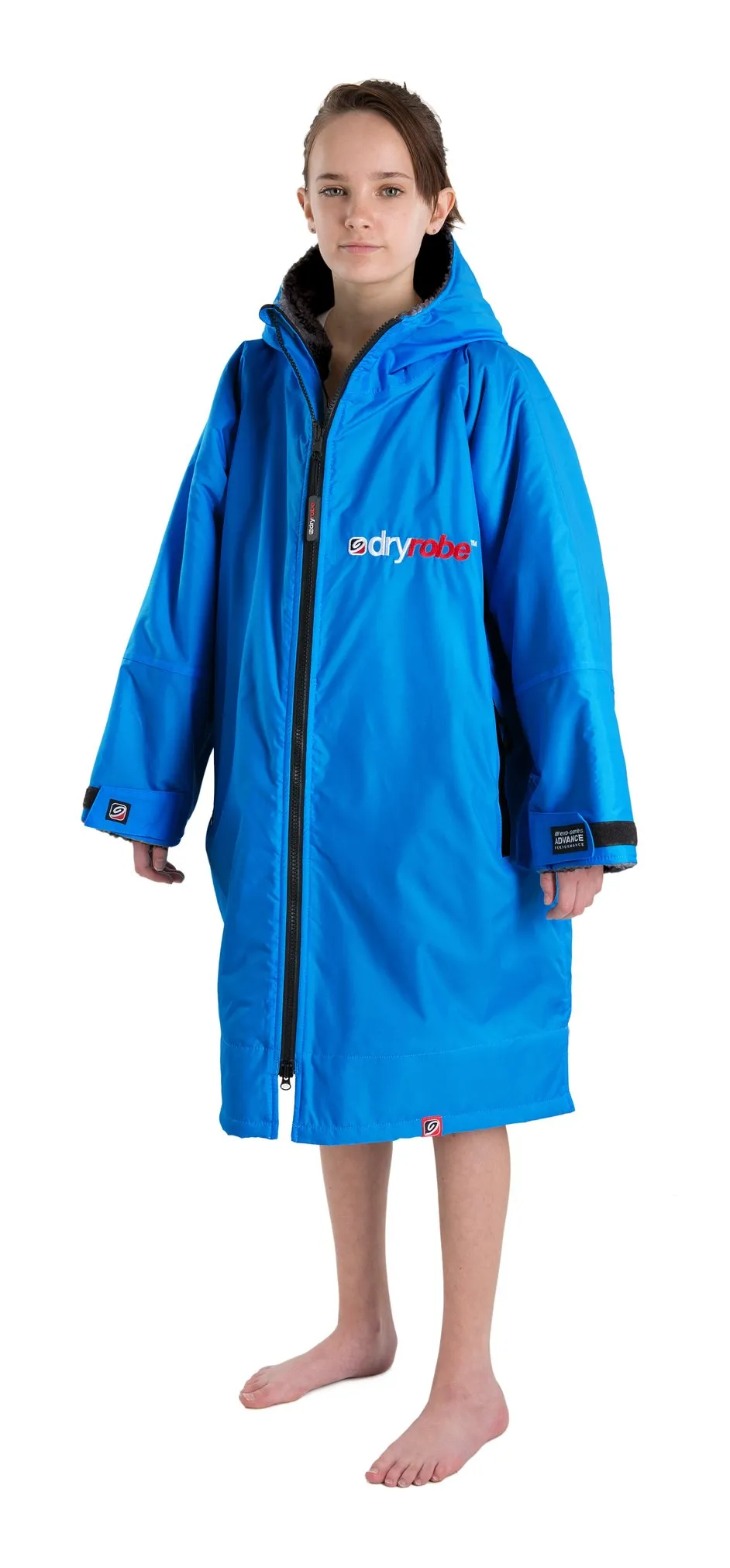 Kids Dryrobe Long Sleeve Changing Robe - Cobalt Blue/ Black