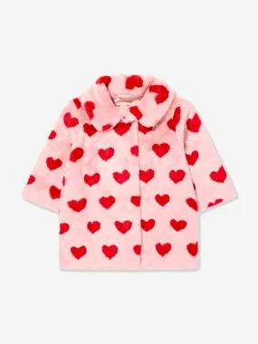 Konges Sløjd Girls Hearts Fuzzie Coat in Pink