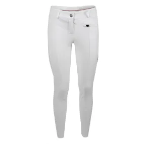 LADIES  X-GRIP  TECH TAILORED BREECHES BY EQUILINE, MOD. AMY EQUILINE.  COL. WHITE