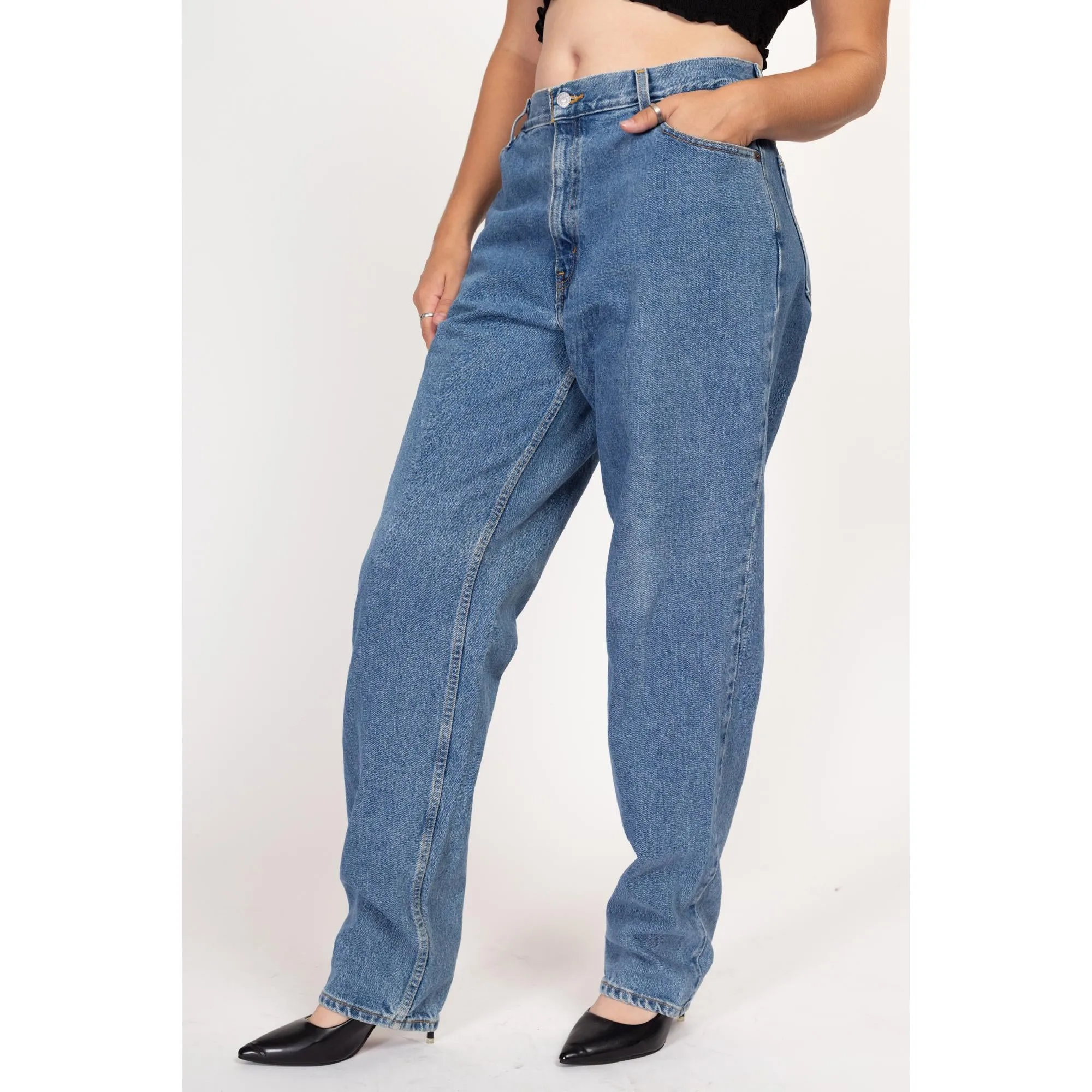 Large 90s Levis 550 High Waisted Mom Jeans 33"