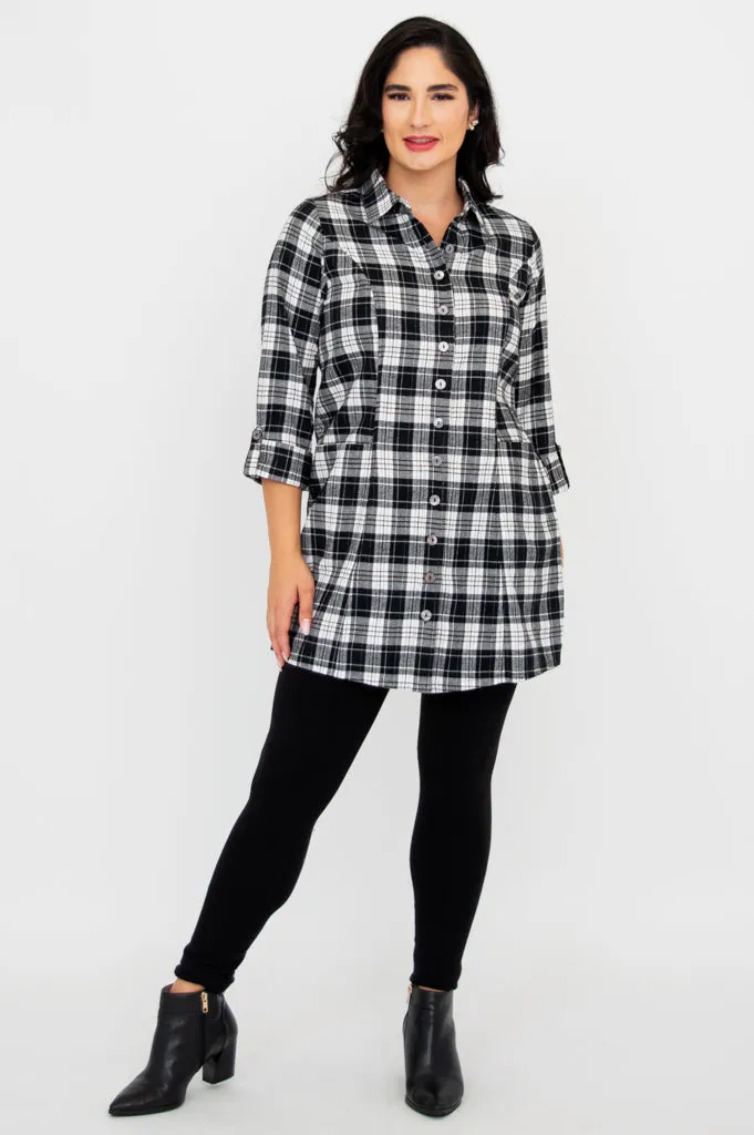 Larissa Tunic, Bobcat Plaid, Cotton