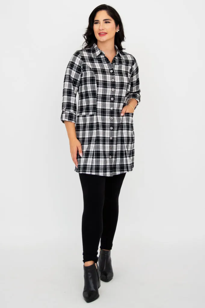 Larissa Tunic, Bobcat Plaid, Cotton