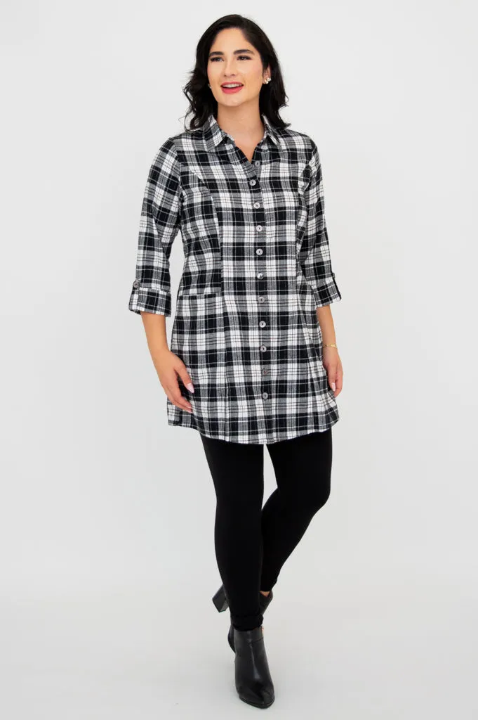 Larissa Tunic, Bobcat Plaid, Cotton