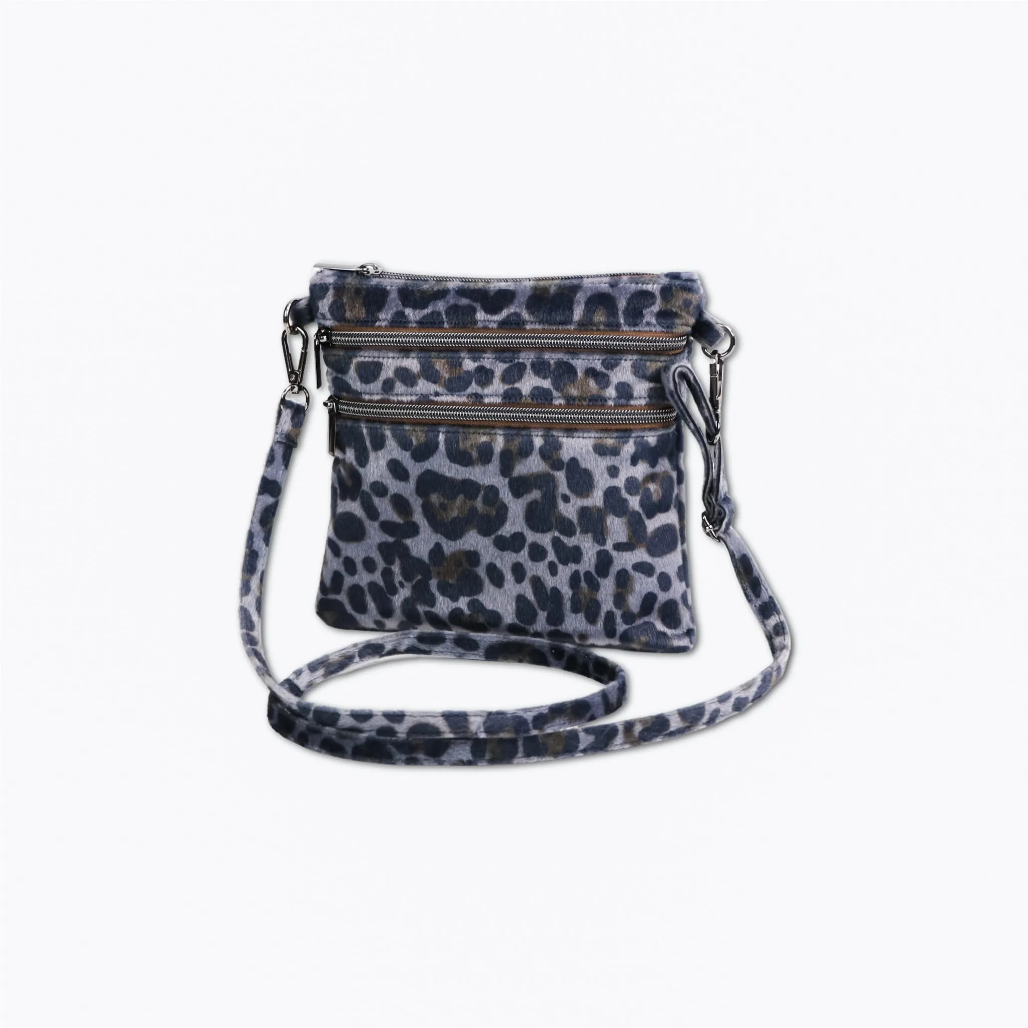 Leopard Navy Slate Faux Fur