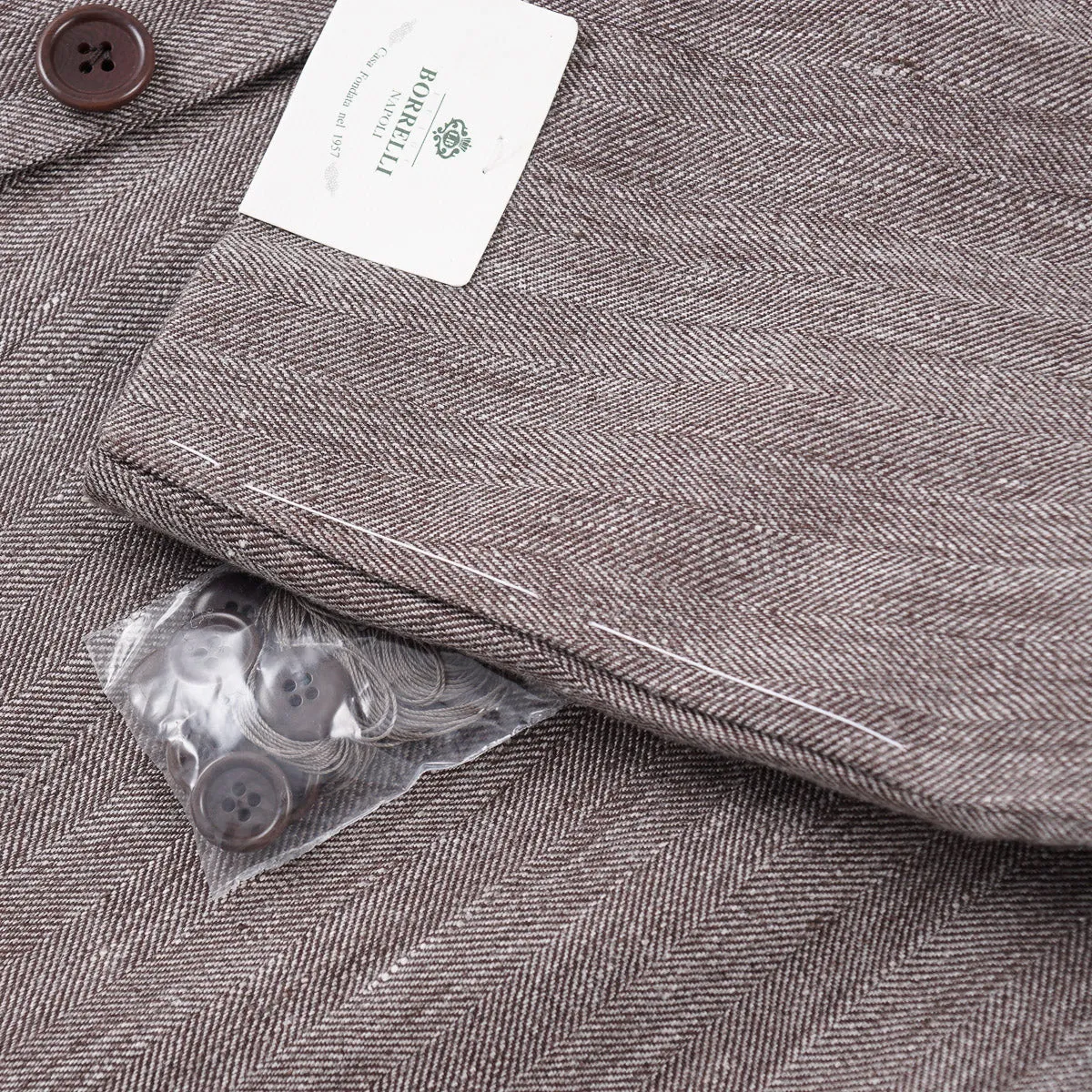 Luigi Borrelli Herringbone Linen Sport Coat