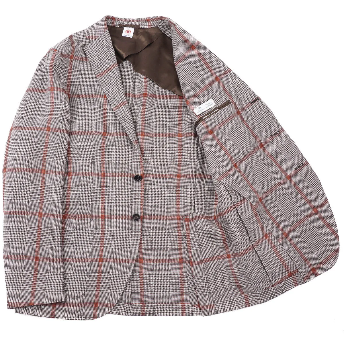 Luigi Borrelli Windowpane Check Linen Sport Coat