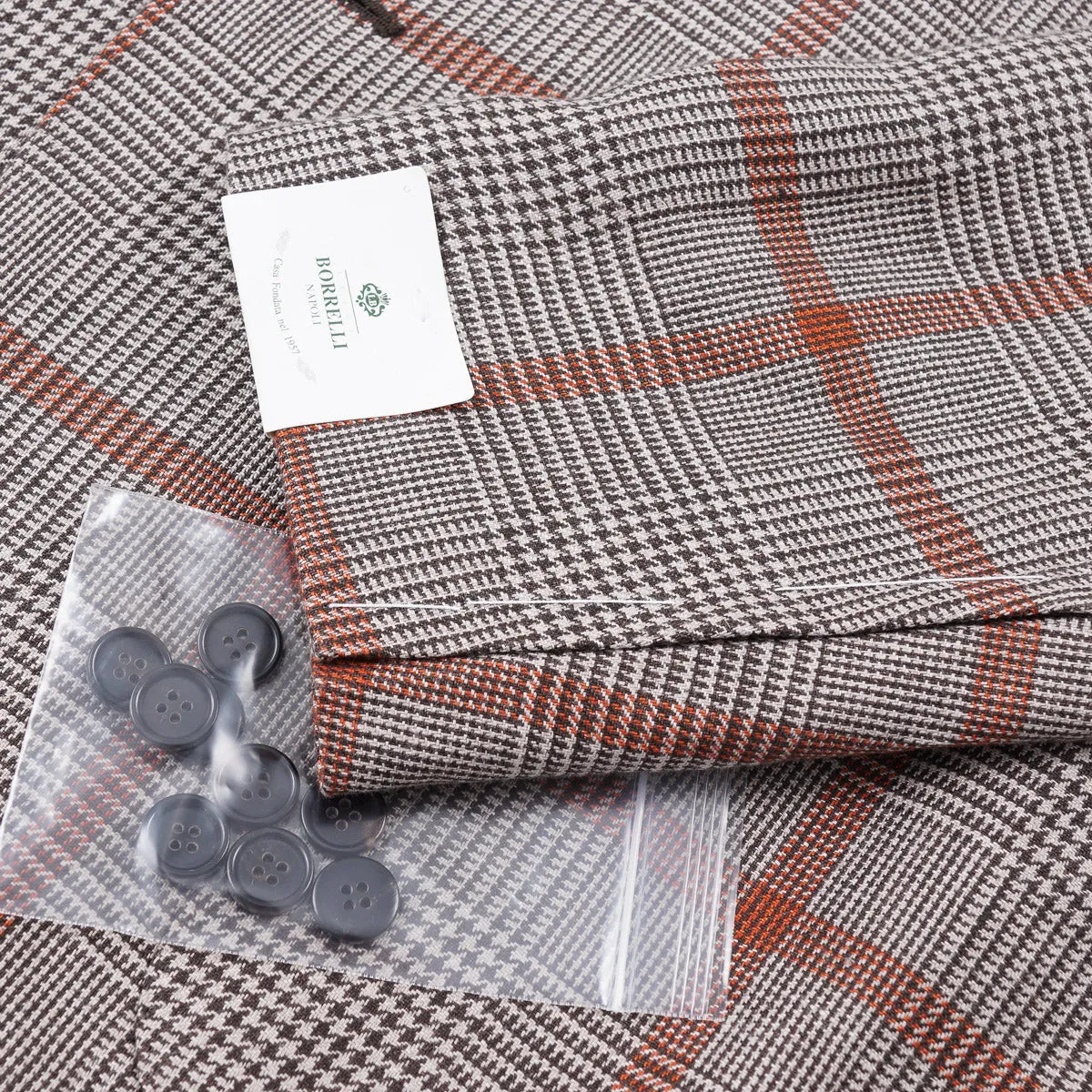 Luigi Borrelli Windowpane Check Linen Sport Coat