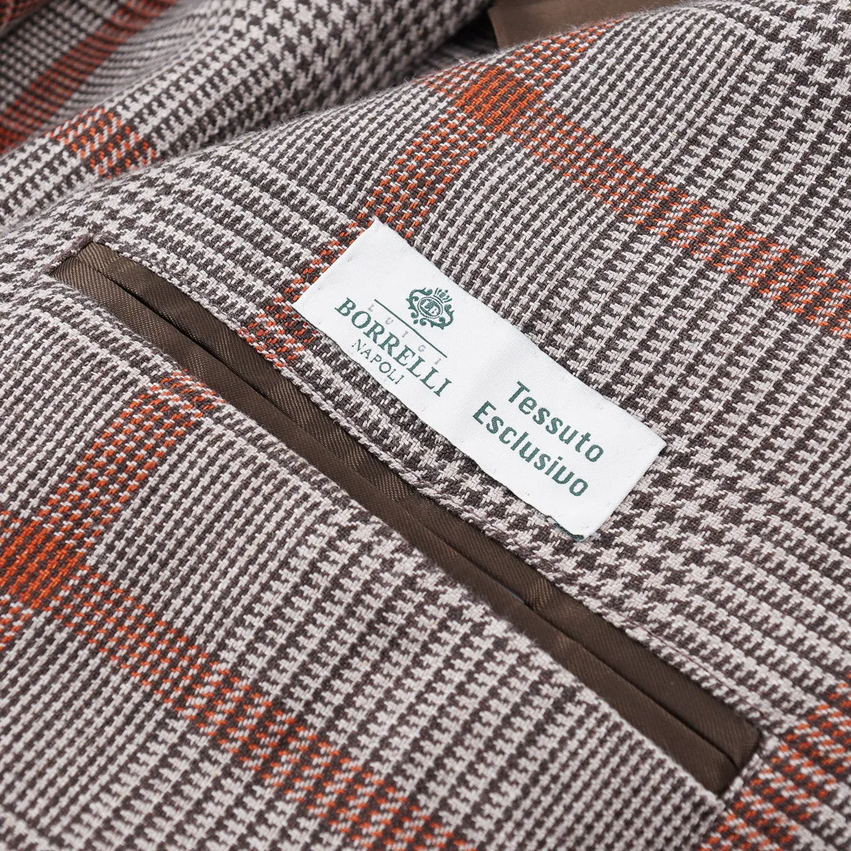 Luigi Borrelli Windowpane Check Linen Sport Coat