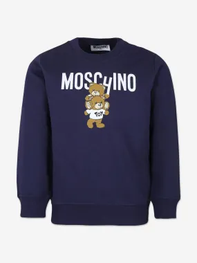 Moschino Kids Bear Logo Sweatshirt in Navy