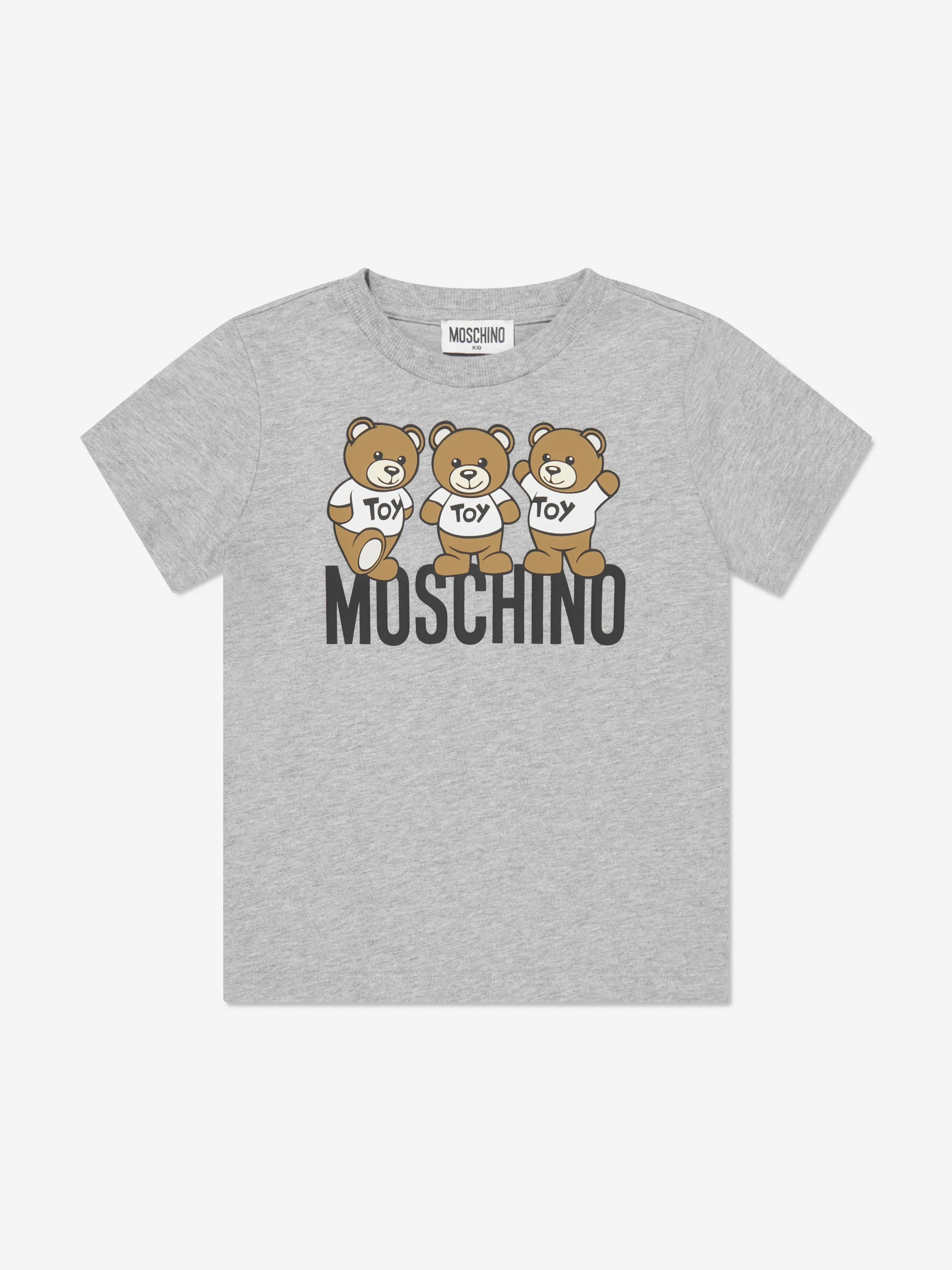 Moschino Kids Teddy Bear Logo T-Shirt in Grey