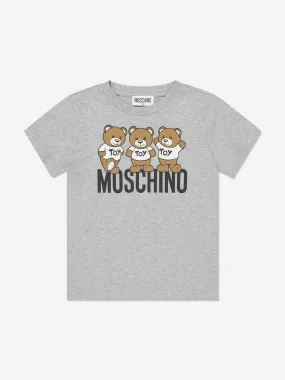 Moschino Kids Teddy Bear Logo T-Shirt in Grey