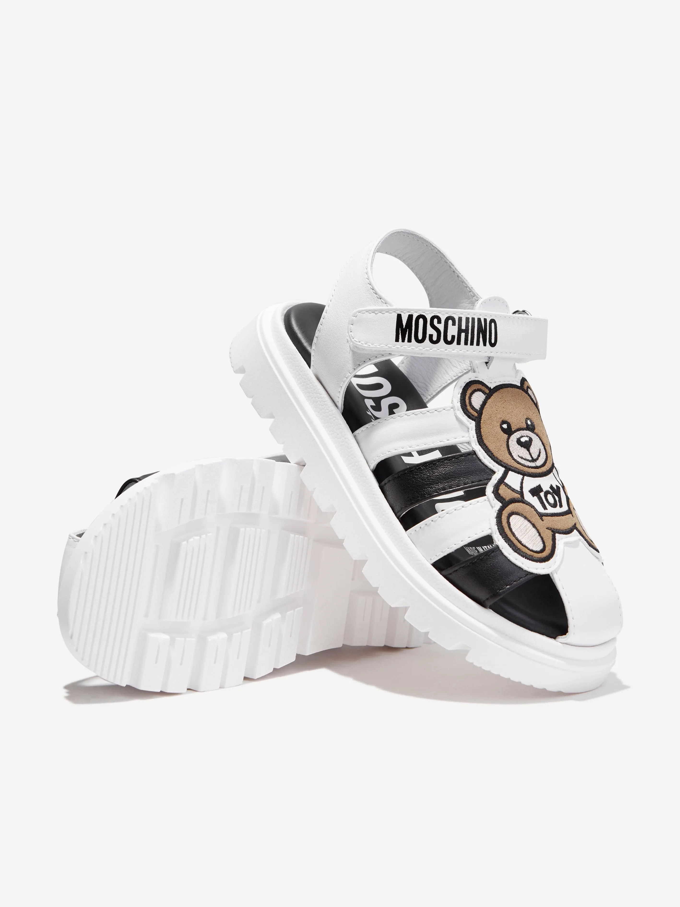 Moschino Kids Teddy Bear Spider Sandals in White