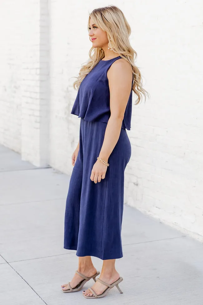 Never Wanna Leave Navy Jumpsuit FINAL SALE