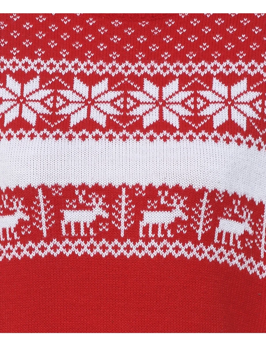 Nordic Design Red & White Christmas Jumper - S