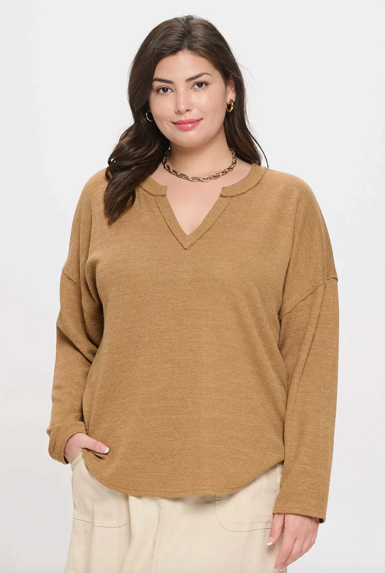 Notch Neck Knit Top - 3 Colors! - FINAL SALE