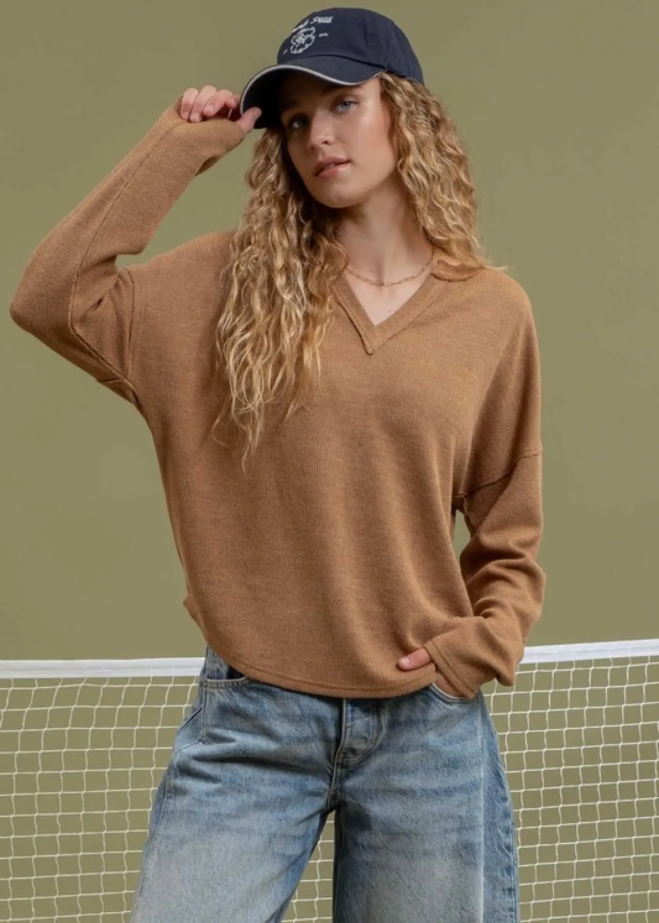 Notch Neck Knit Top - 3 Colors! - FINAL SALE