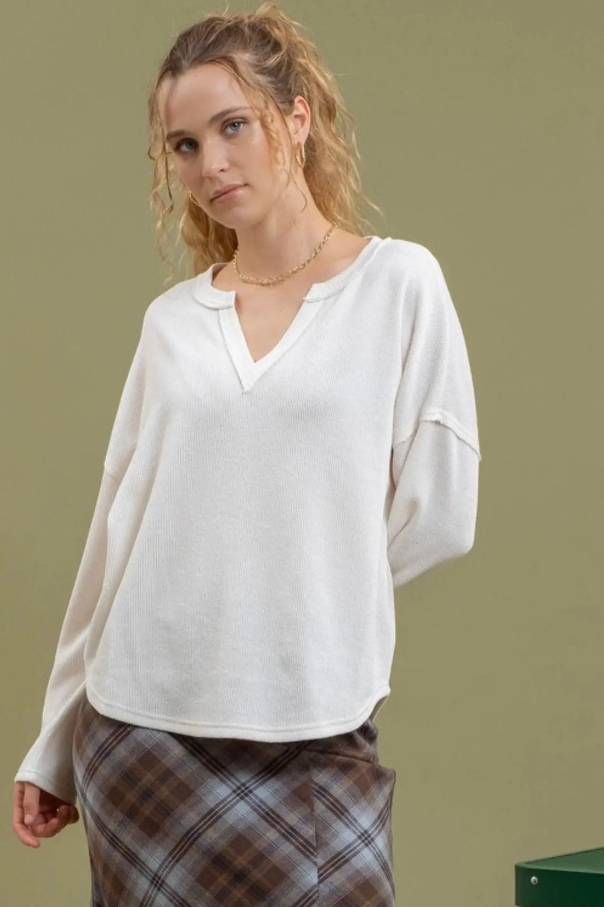 Notch Neck Knit Top - 3 Colors! - FINAL SALE