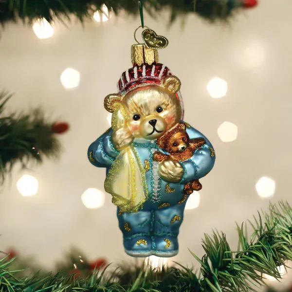 Old World Christmas Bedtime Teddy Bear Ornament