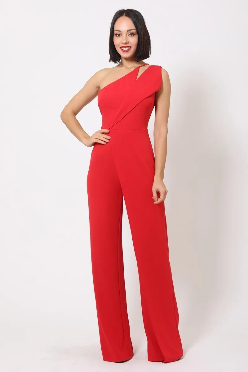 One Shoulder Jumpsuit W/ Small Opening