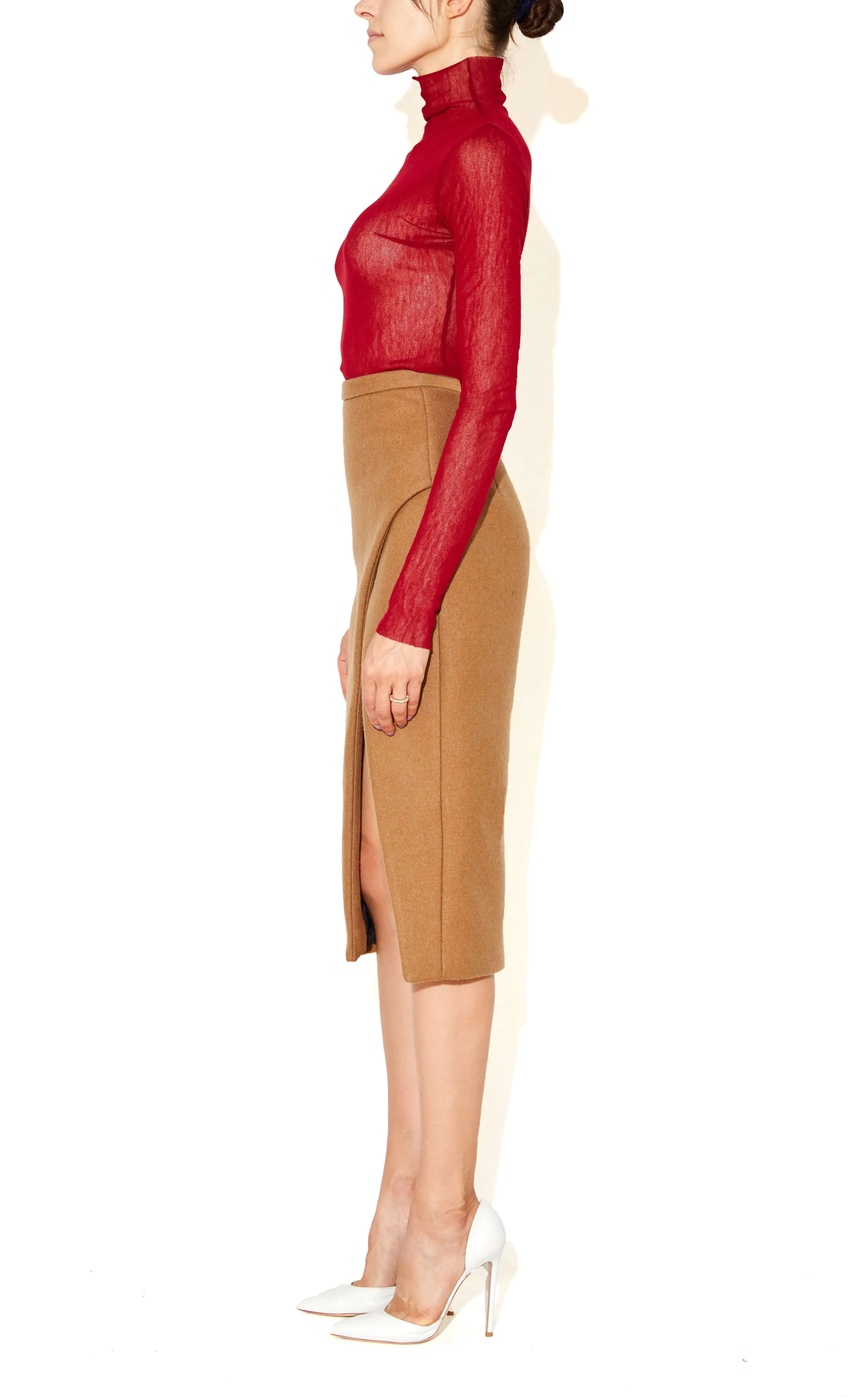 Open Slit Pencil Skirt