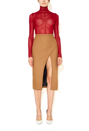 Open Slit Pencil Skirt