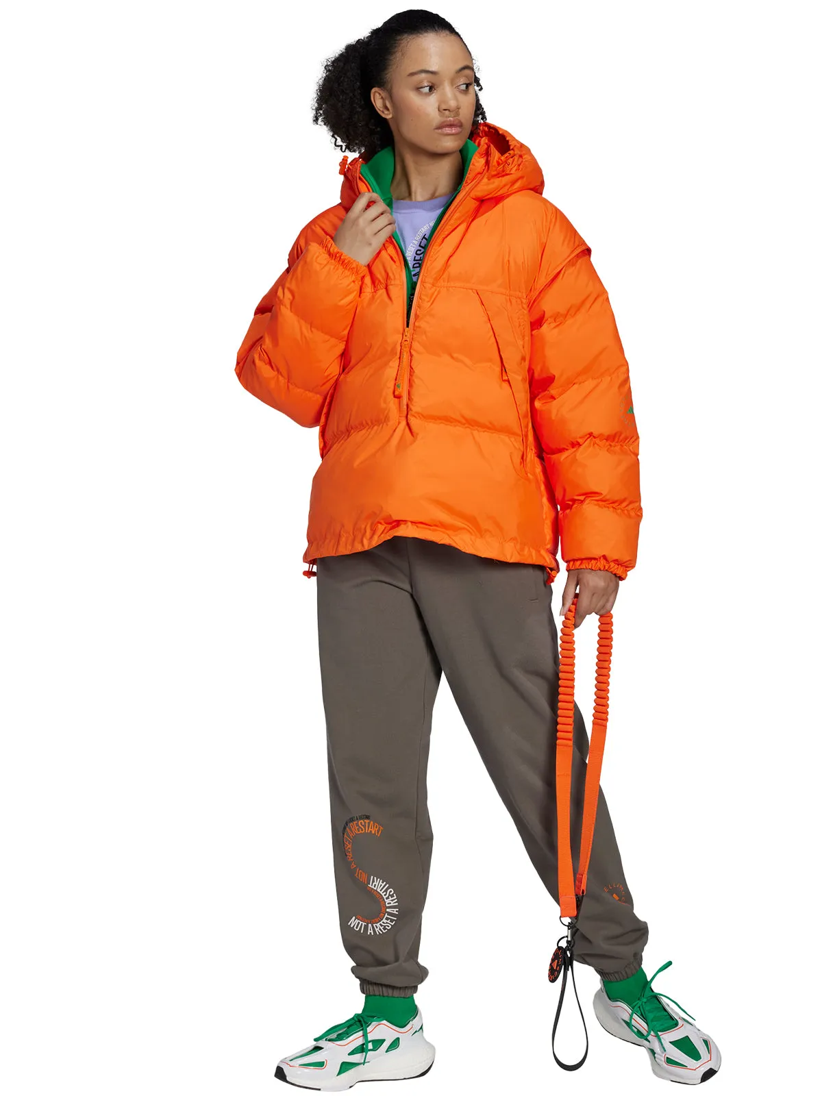 Orange Pull On Puffer Jacket