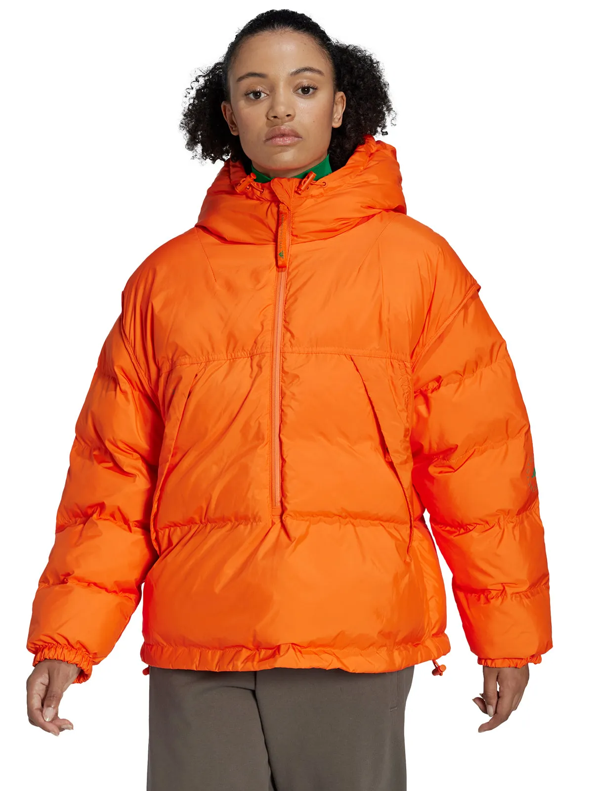 Orange Pull On Puffer Jacket