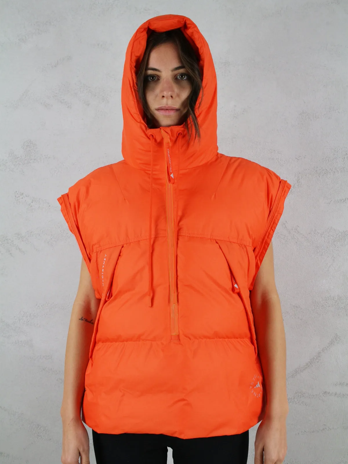 Orange Pull On Puffer Jacket