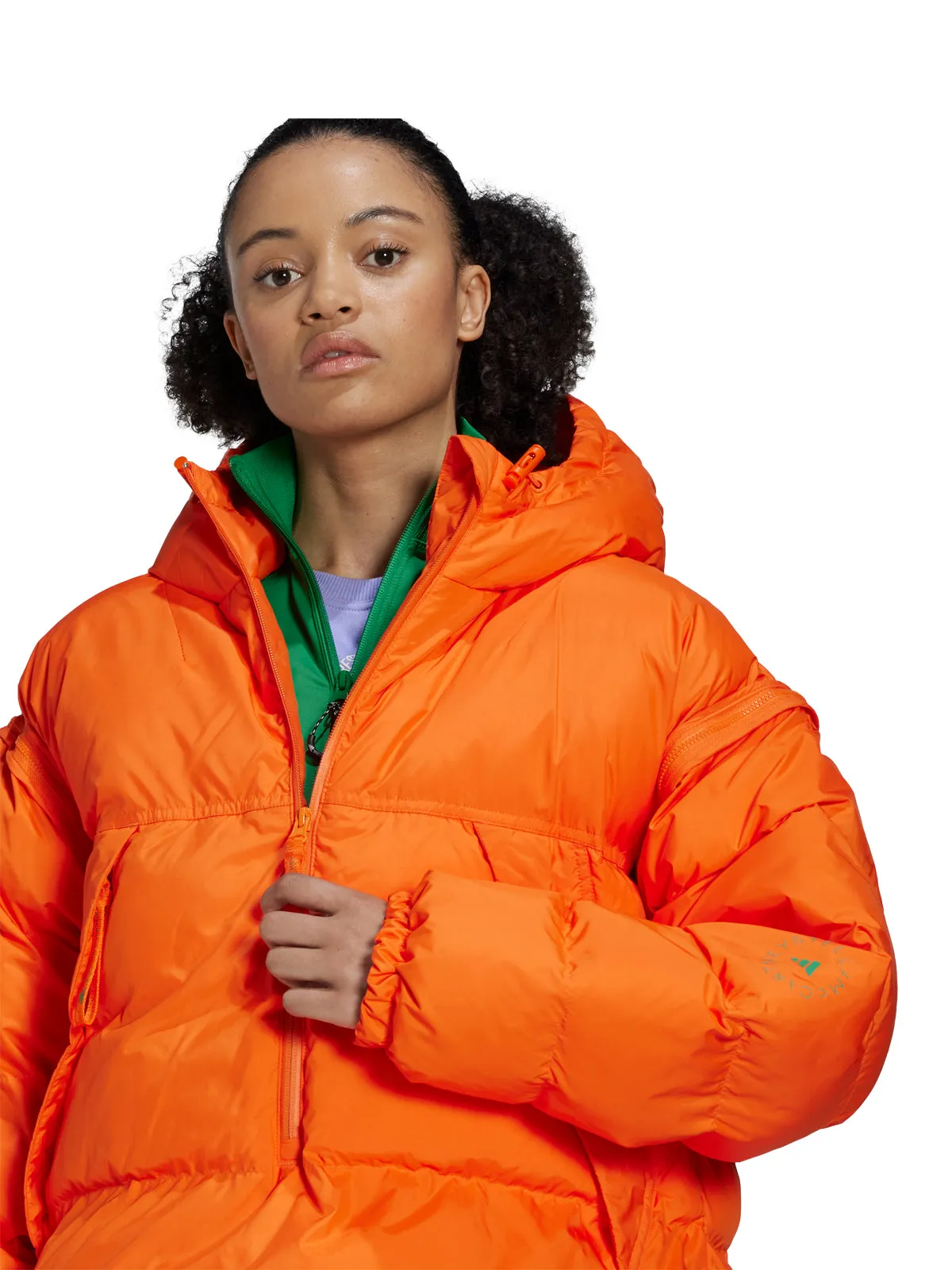 Orange Pull On Puffer Jacket