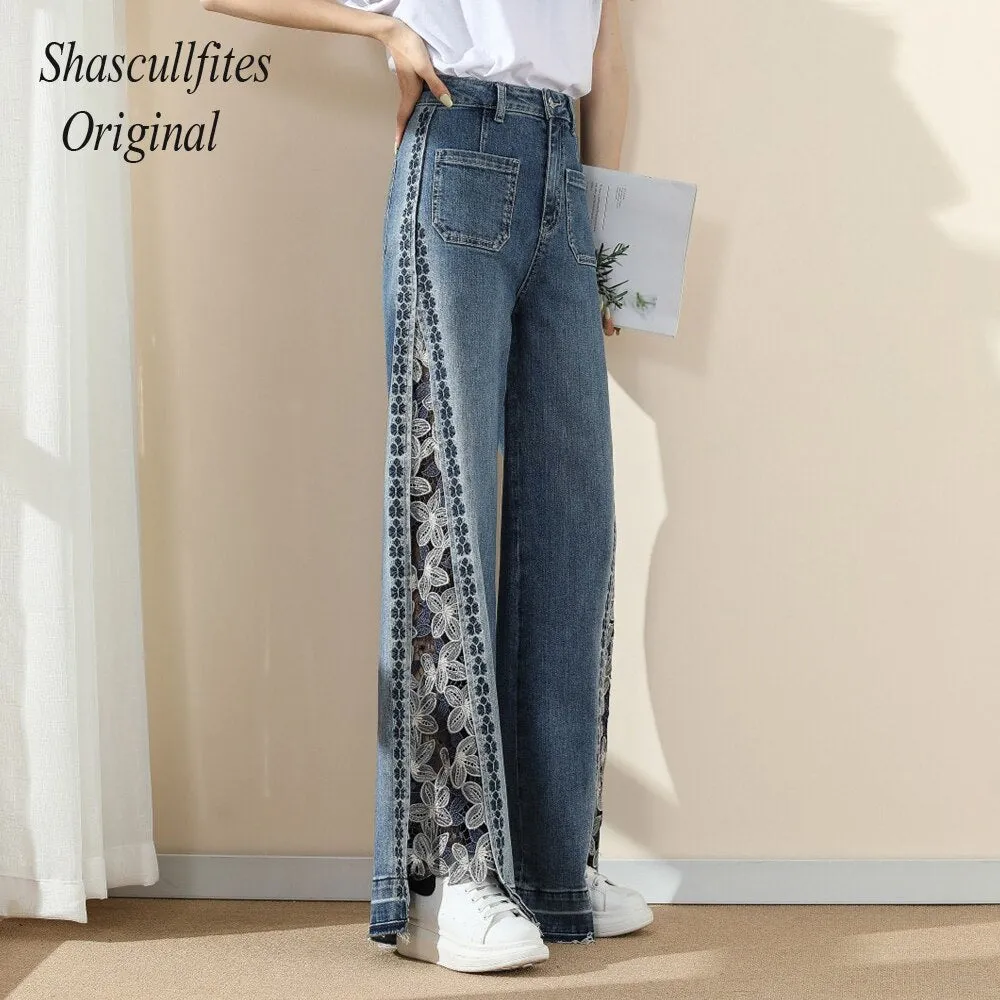 Original High Waist Loose Women Fitting Pants Wide Leg Jeans Straight Baggy Jeans