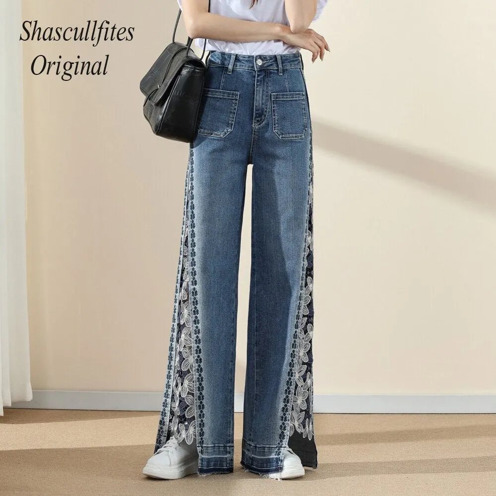 Original High Waist Loose Women Fitting Pants Wide Leg Jeans Straight Baggy Jeans