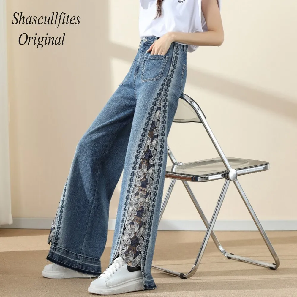 Original High Waist Loose Women Fitting Pants Wide Leg Jeans Straight Baggy Jeans