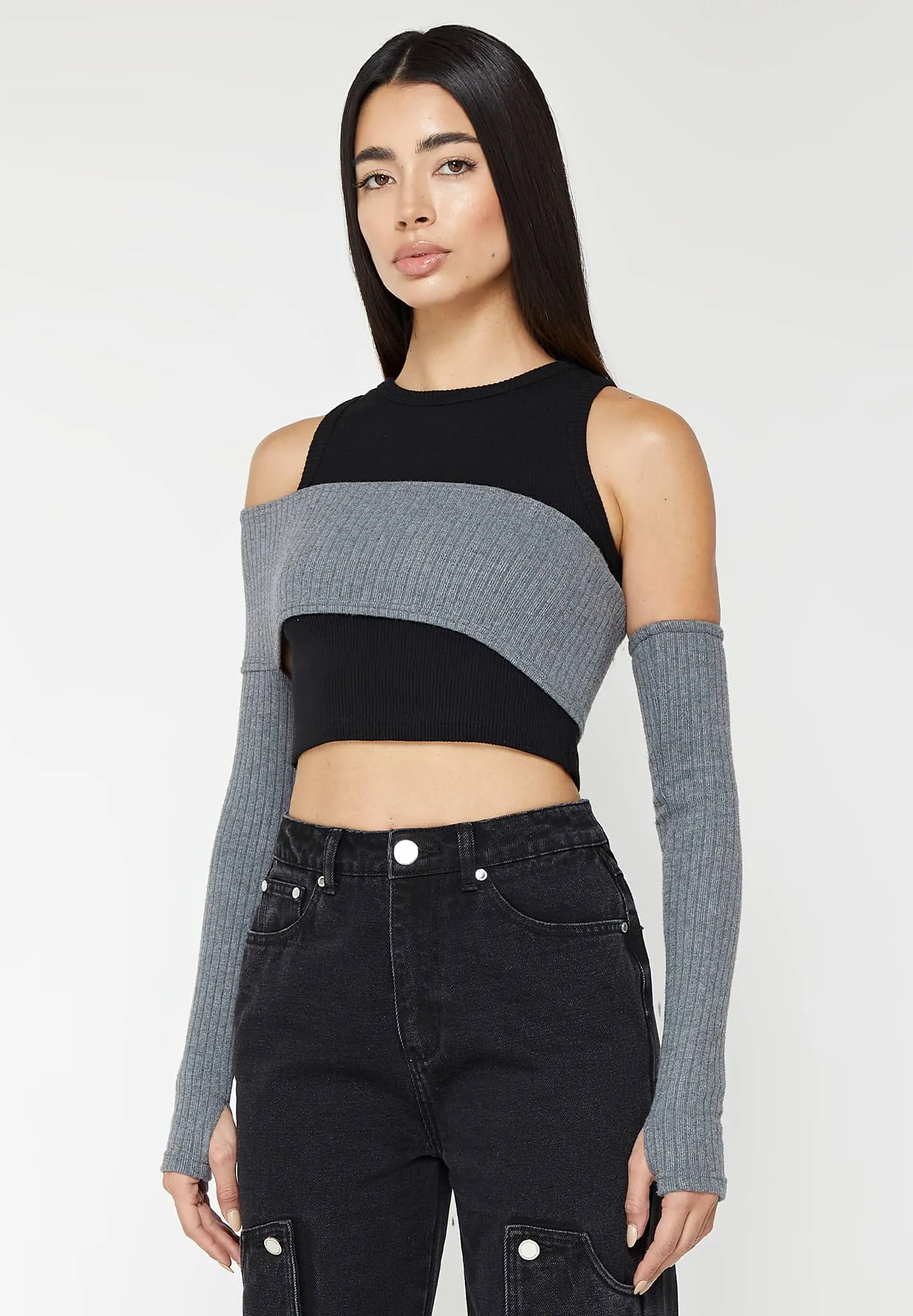 Overlay Knit Crop