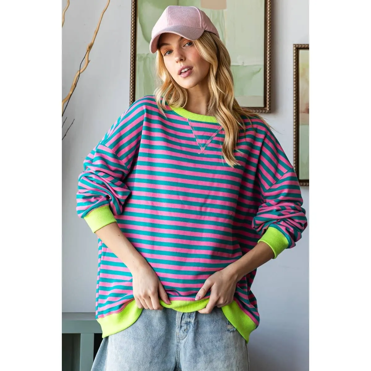 Oversize Striped Top