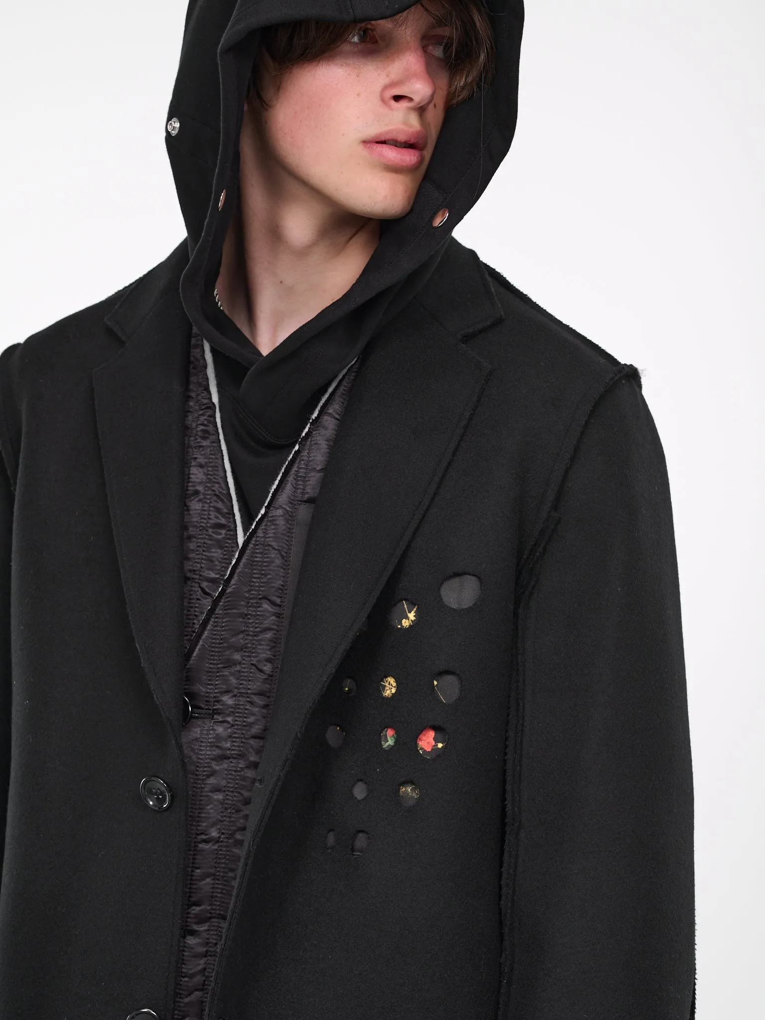 Perforated Coat (C001-BLACK)