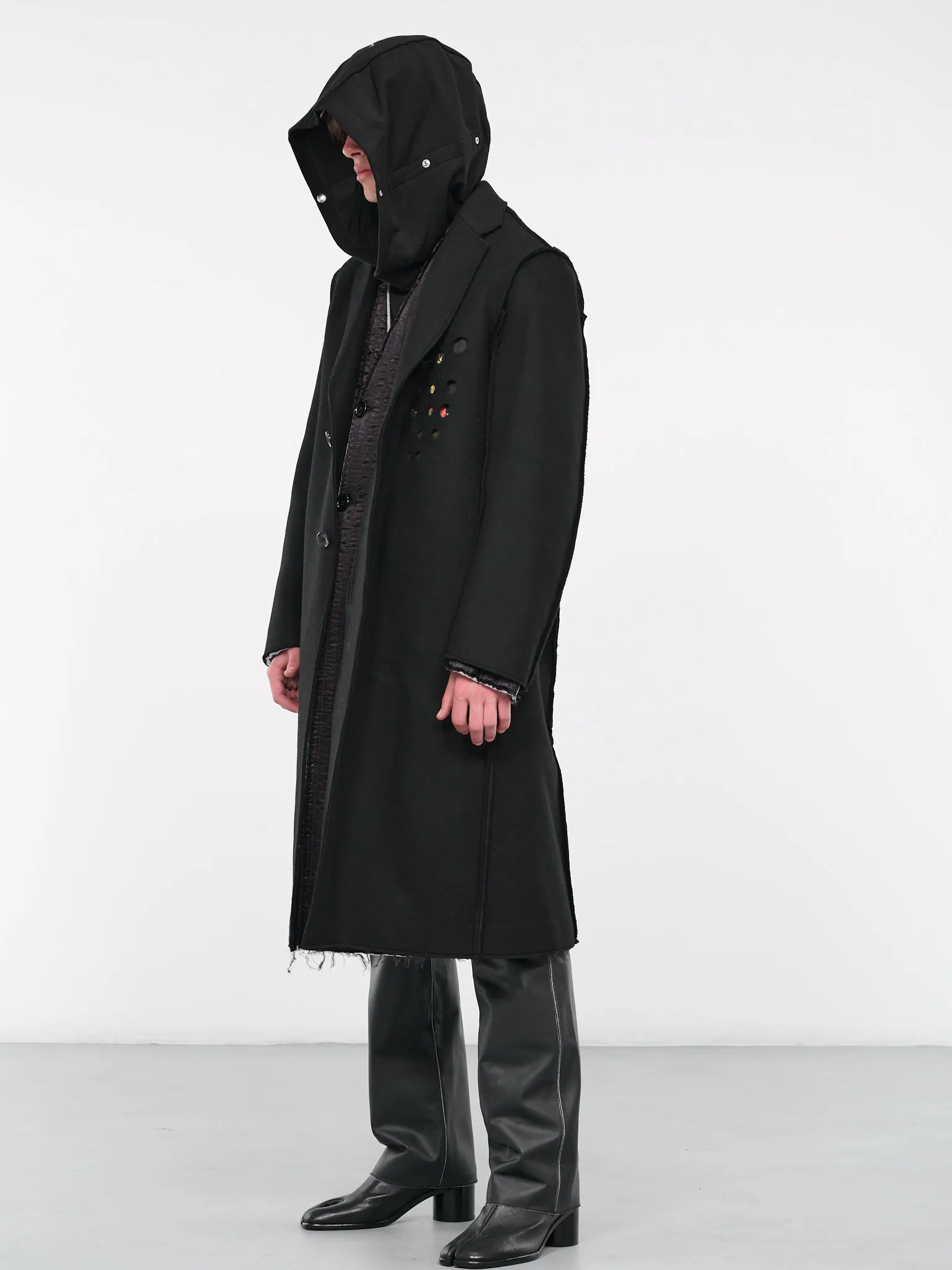 Perforated Coat (C001-BLACK)