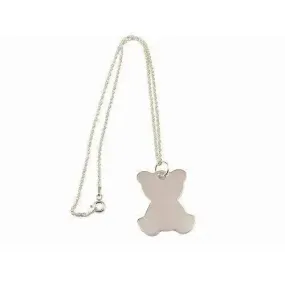 Personalised Sterling Silver Childs Teddy Necklace Hand Engraved