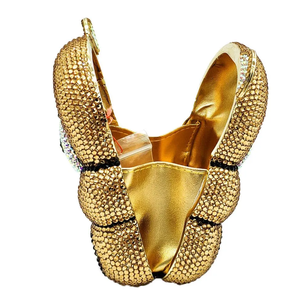 Pre Order:  Teddy Gold Crystal Handbag