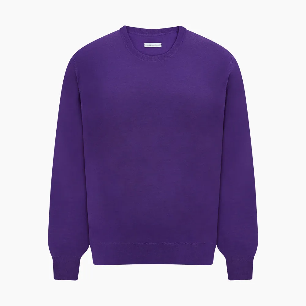 Purple Merino Round Neck Jumper