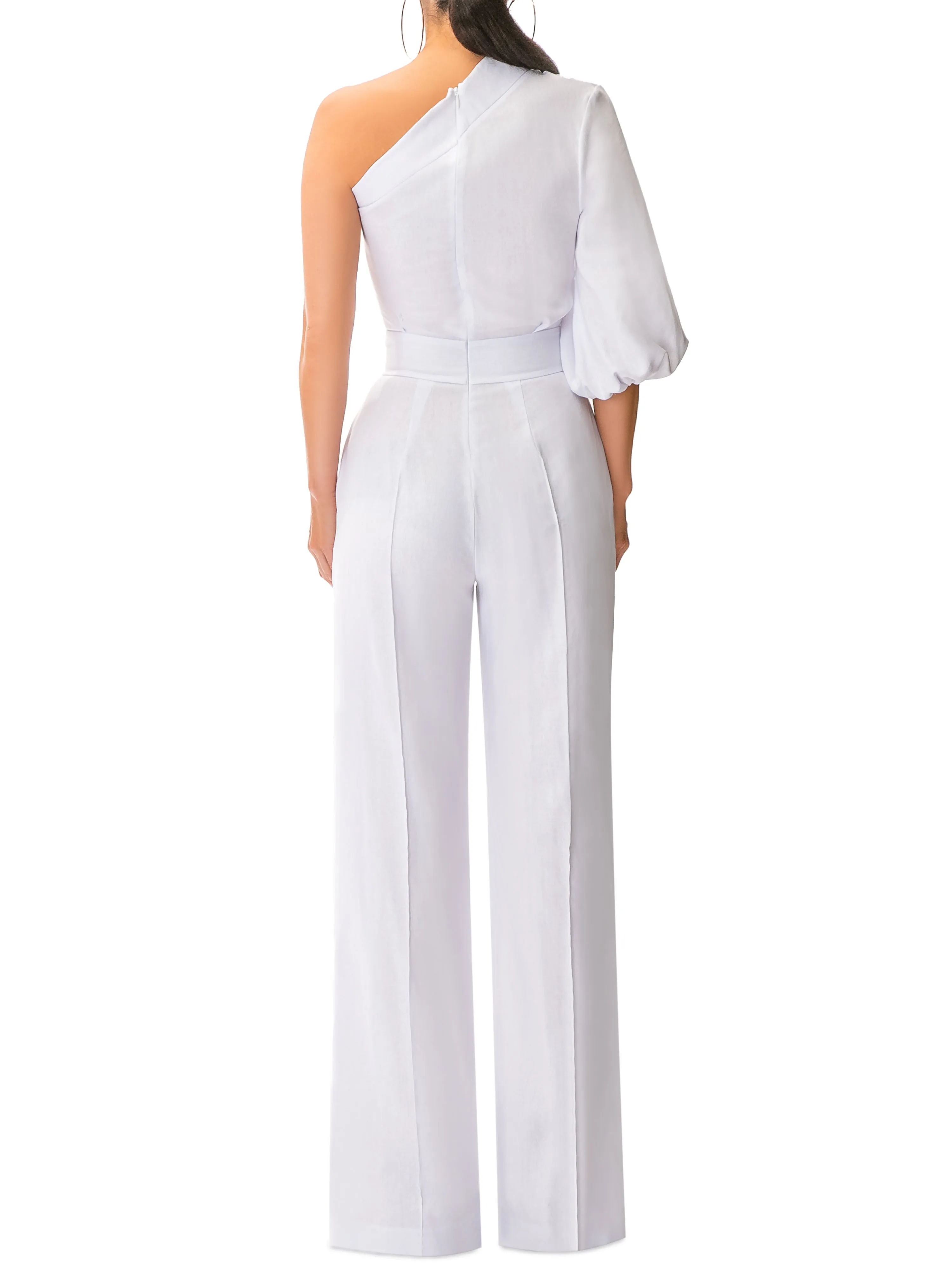 "Montecito" White One Shoulder Jumpsuit