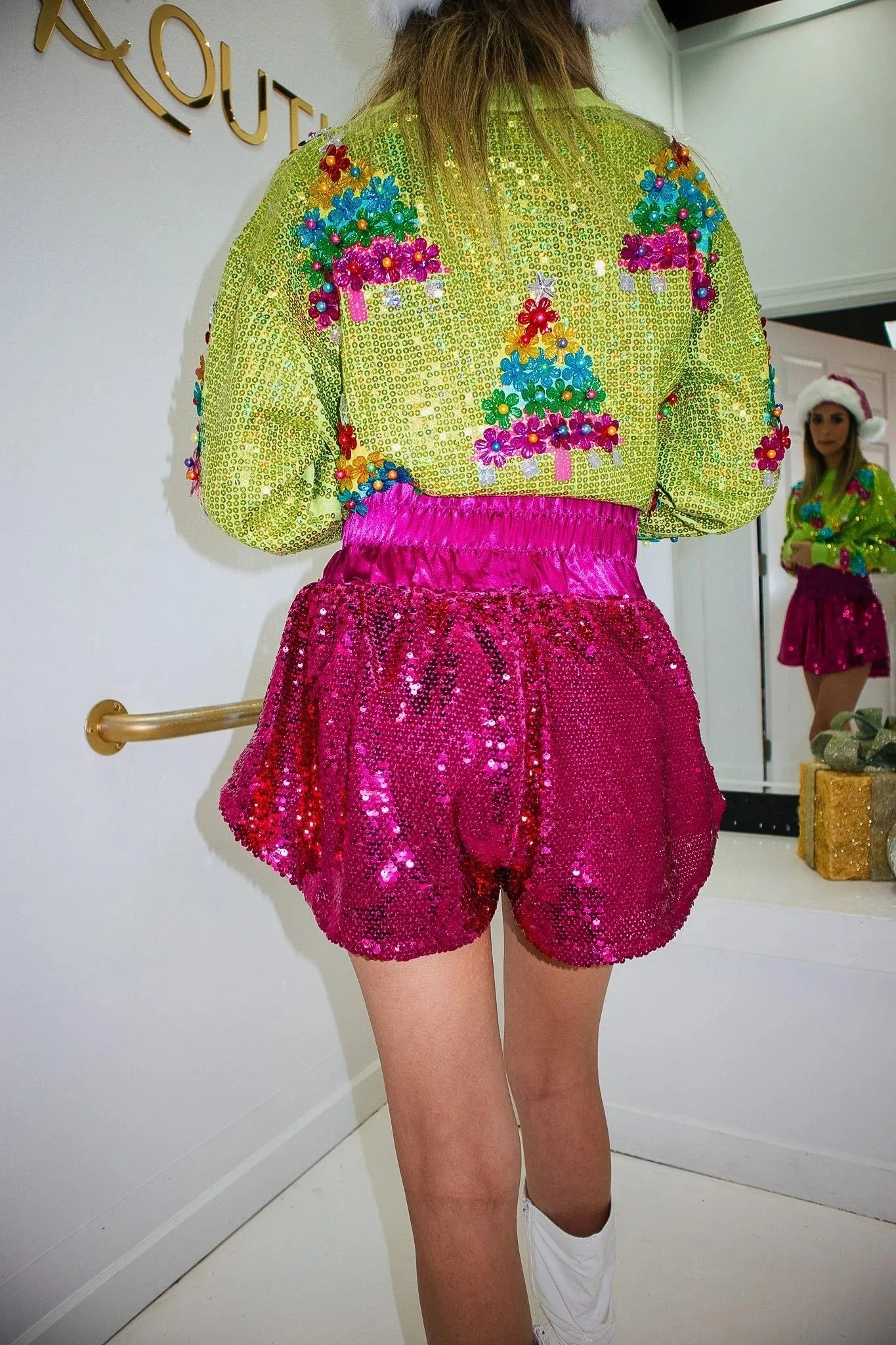 Sequin High Waist Skort