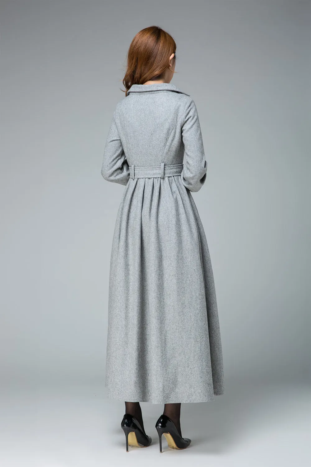 Shirt dress, wool dress, winter dress, maxi dress, pleated dress, warm dress 1849