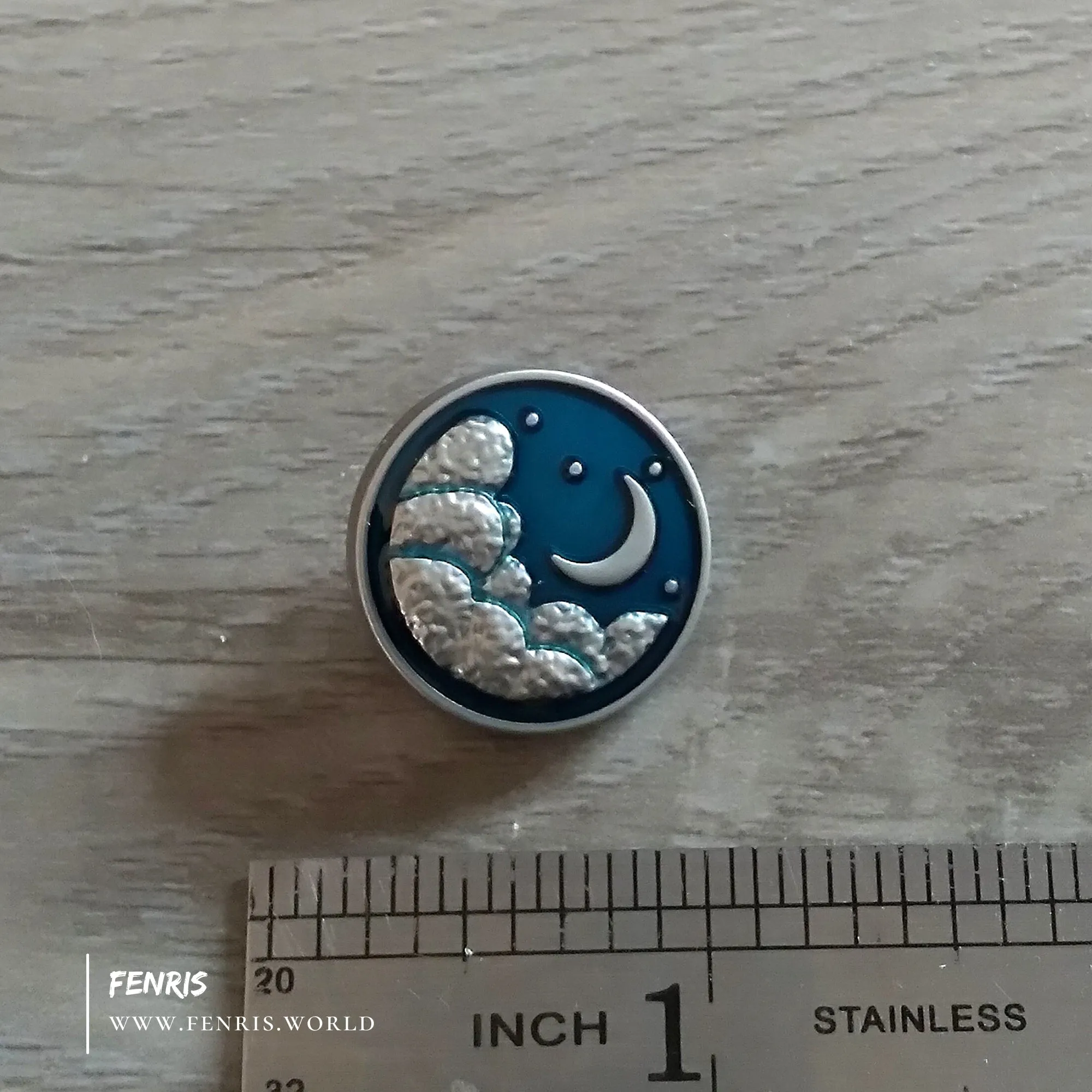 Silver Moon & Stars Buttons | Fenris Jewelry