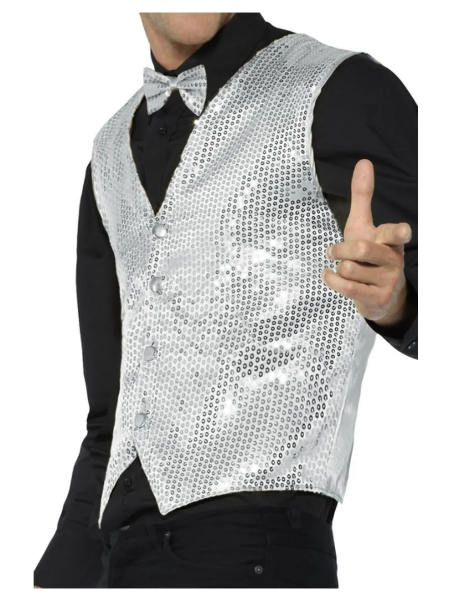 Silver Sequin Waistcoat