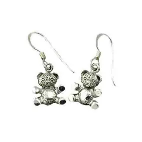 Silver Teddy Bear Earrings