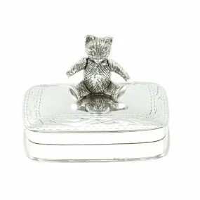 Silver Teddy Keepsake Box